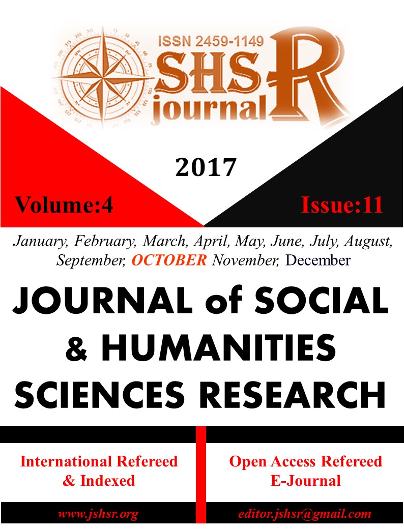 					Cilt 4 Sayı 11 (2017): İnternational Journal of Social and Humanities Sciences Research (JSHSR) Gör
				